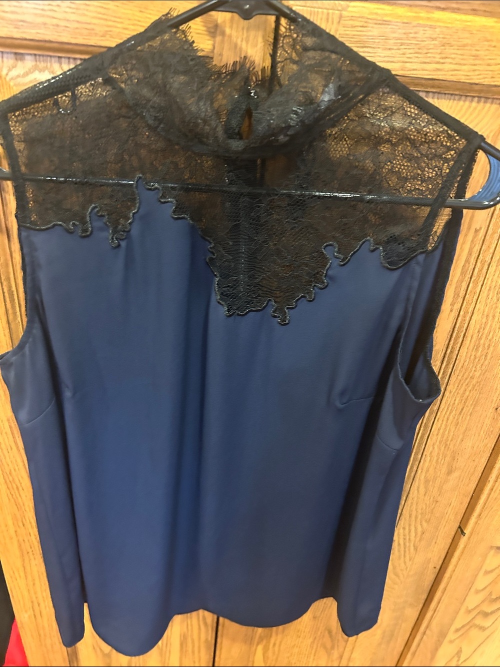 White House Black Market Black Lace Sleeveless Top